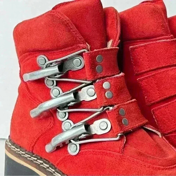 GEIER WALLY ORANGE SUEDE COMBAT BOOTS HIKING BOOTS MADE IN  AUSTRIA SIZE 35 - Picture 5 of 9